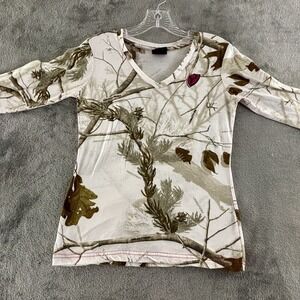 Scent Blocker Snow Camo Long Sleeve T-Shirt S V-Neck Base Layer White Camouflage